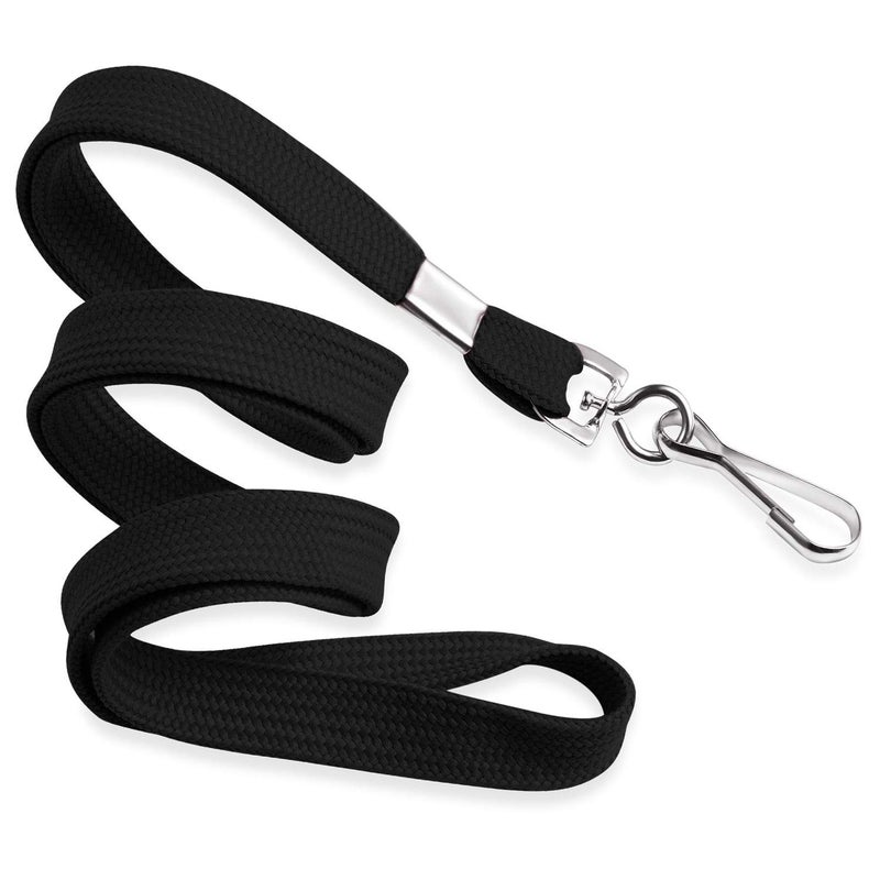 Mifflin-USA Flat Lanyards for ID Badges (Black, 36 Inch, 5 Pack), Comfortable Neck Straps - Image 1